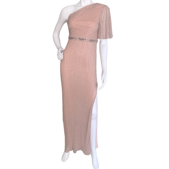 Adrianna Papell Dresses | Adrianna Papell Glitter Knit Column Gown | Color: Pink | Size: 4 | Wildwallflowers's Closet